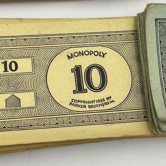 Vintage 1940s Monopoly Original Board Game Wooden Pieces Money Cards Rules - Picture 4 of 16